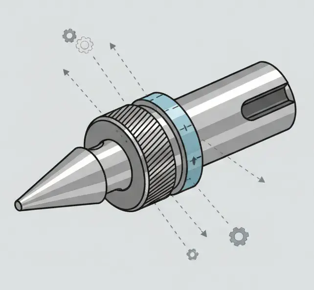 contra ponta de precisão com ajuste axial